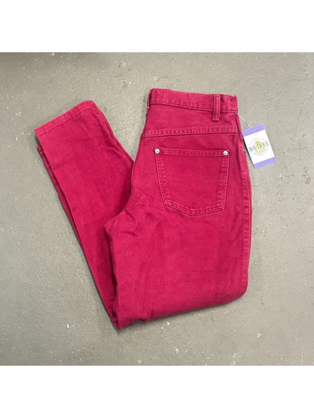 Vtg Sasson Fuchsia Burgundy Jeans 11/12 High Waist 80s Dopamine Maxamalist